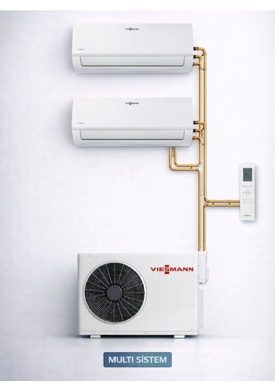 Viessmann OFAA100MFA053 18000 Btu 1 Dış + 2 İç Ünite 9000 + 12000 Btu Multi Split Inverter Klima