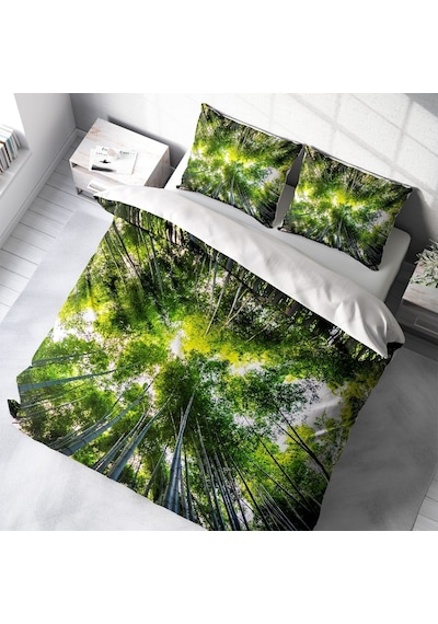 Monohome Forest 1 3D Pamuk Saten Çift Kişilik Nevresim Takımı