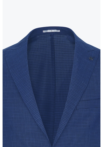 AC&Co / Altınyıldız Classics Erkek Slim Fit Dar Kesim Desenli Kırlangıç Yaka Ceket Lacivert