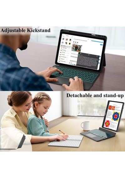 Samsung Galaxy Uyumlu Tab S10 Ultra/s9 Ultra/s8 Ultra 14.6inç İçin İle Uyumlu Magic Keyboard Işıklı Mag Touchpad Blutooth Işıklı Standlı Klavyeli Kılıfı