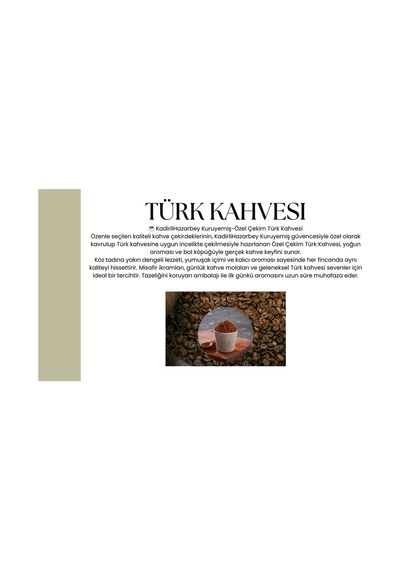 Kadirlihazarbey Türk Kahvesi 100 Gr Çekirdek