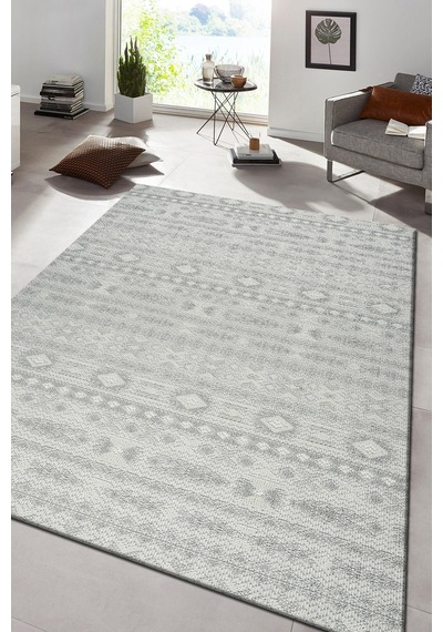 Badelya Home Gri İskandinav Modern Tasarım Sisal Bukle Özel Ölçü Salon Oturma Odası Koridor Mutfak Halısı Yolluk