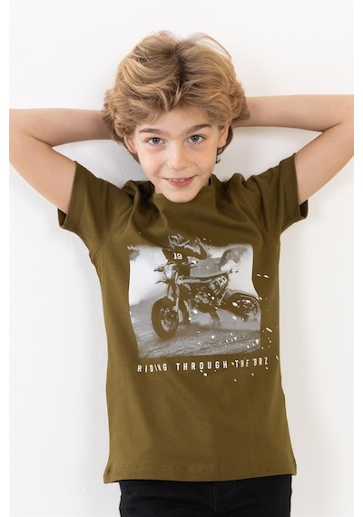 Brz Kıds Brz Kids Baskılı Erkek Çocuk Kısa Kollu T-shirt-haki Haki