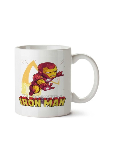 Super Hero - Mini Homem De Ferro İki Tarafı Baskılı Kupa Bardak Çok Renkli