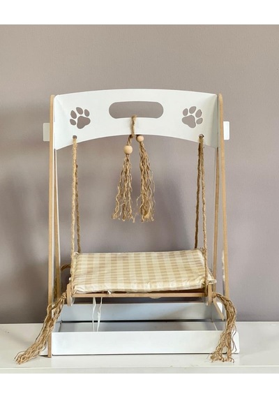 Ahşap Xxl Büyük Minderli Kedi Salıncağı Kedi Yatağı