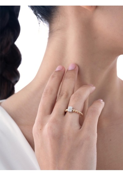 0,22 Karat Baget Pırlanta Yüzük-575
