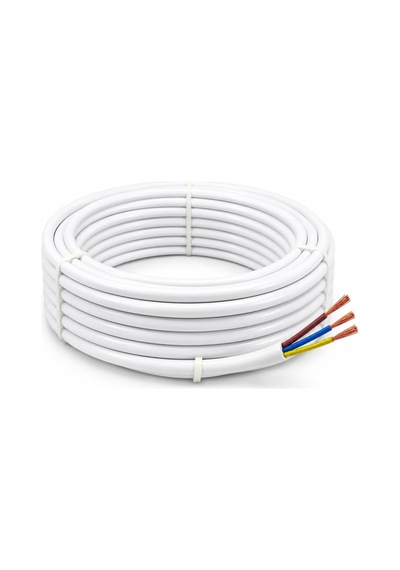 Tr 3x2,5 Mm Cca Ttr Beyaz Renk Kauçuk Topraklı Seyyar Elektrik Kablosu 10 Metre