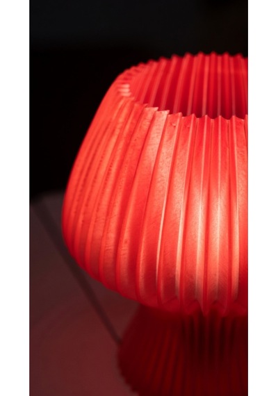 Akordeon Tasarım Masa Lambası - 3d Pleated Doku Dekoratif Gece Lambası Modern Ev Hediyesi Aydınlatma Kırmızı