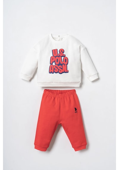 U.S. Polo Assn. Erkek Bebek Baskılı Beyaz Uzun Kol Pijama Takım Usb3173-c-v1 Usb3173-c-v1