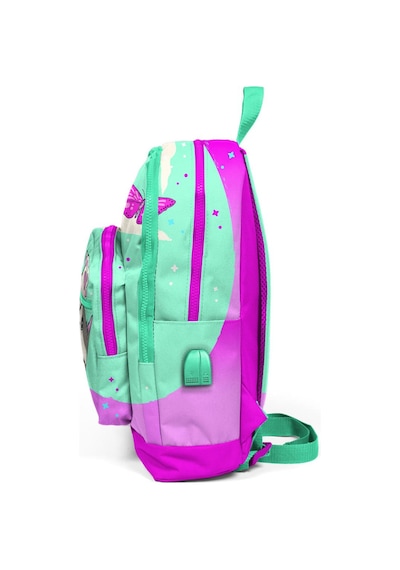 Coral High Kids Su Yeşili Pembe Kedi Desenli USB Şarjlı Kulaklık