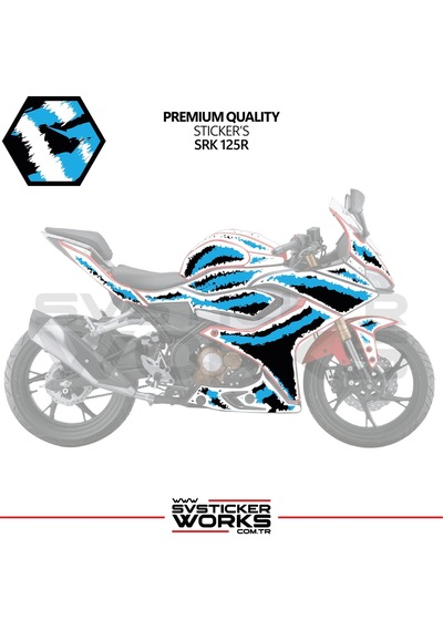 Rks Srk 125r - 250rs Kaplama Sticker Air Brush Motor Kaplama Modeli Hazır Kit Tüm Yıllar Uyumlu Mavi