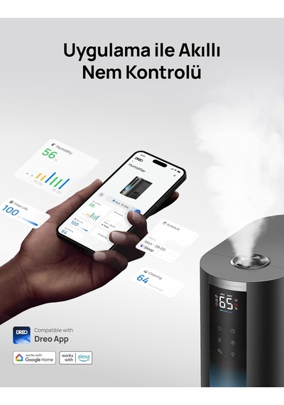 6l Akıllı Nemlendirici Büyük Oda 600ft², 80 Saat Çalışma Süresi Süper Boyutlu Sıcak Ve Soğuk Sisli Nemlendiriciler Yatak Odası Bebek, 28db Sessiz Hava Nemlendiricisi Bitkiler, Ev, Tüm Ev İçin