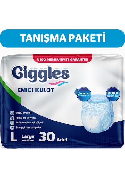 Giggless Yetişkin Emici Külot Hasta Bezi L 30'lu
