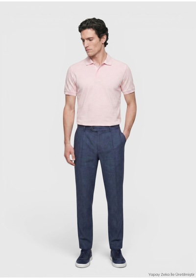 Ramsey Pembe Düz %100 Pamuk T-shirt
