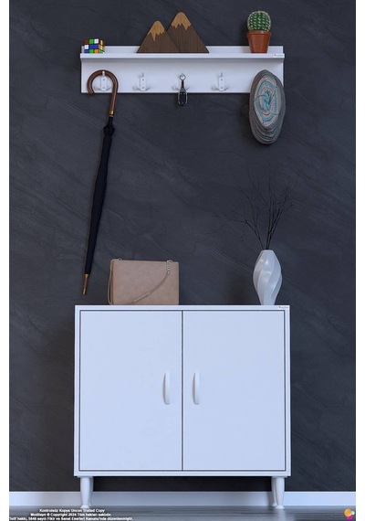 Aura Portmanto Vestiyer Ayakkabılık 2 Raf 3 Bölme 3 Kancalı Askılı Dar Alan Çok Amaçlı Dolap 75 Cm Aura Portmanto Vestiyer Ayakkabılık 2 Raf 3 Bölme 3 Kancalı Askılı Dar Alan Çok Amaçlı Dolap 75 Cm