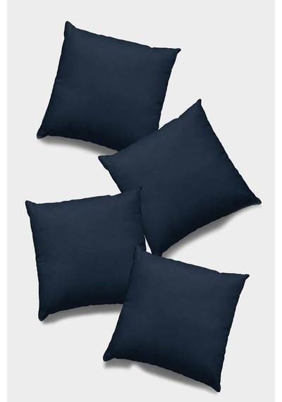 Lacivert Sade 4'lü Set Çift Taraflı Kırlent Kılıfı 4krl022n11