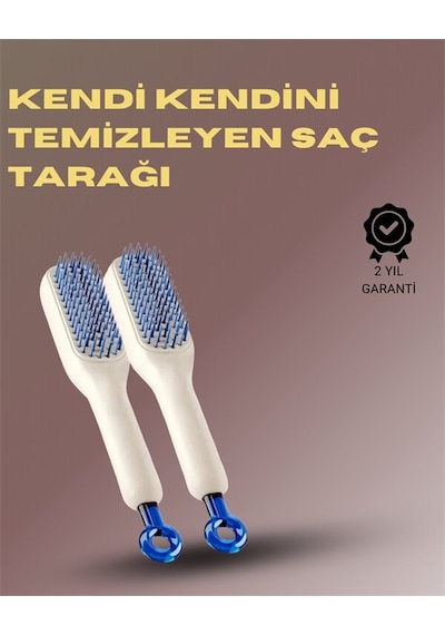 Kendini Temizleyen Masajlı Saç Tarağı Anti-statik Ergonomik Tasarım Belirtilmemiş 03195789