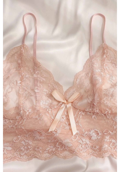 Merry See Dantel Büstiyerli Çiçekli Sütyen Şort Pijama Takımı Çok Renkli