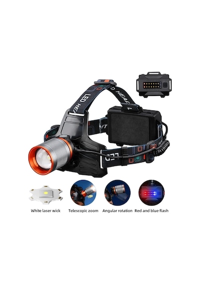 Bedotech Bd-8 13w Tg + Smd Led Alüminyum Alaşımlı Zoomlu Type-c Şarjlı Kafa Feneri Çok Renkli