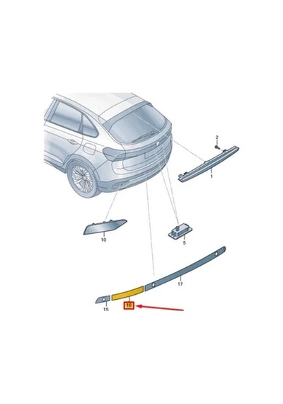 Vw Taigo R-li Ne 2022- Tampon Reflektoru Arka Dış Sol 2g7945105a Oem