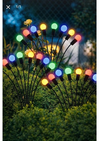 Tr Güneş Enerjili 8 Top Led Bahçe Aydınlatma Lambası 6 Modlu, Metal Saplama Çubuklu, Dış Mekan Dekoratif Led