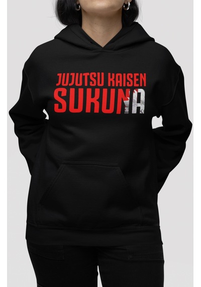 Sevbano Jujutsu Kaisen Ryomen Sukuna Anime Sırt Baskılı Unisex Oversize P Siyah