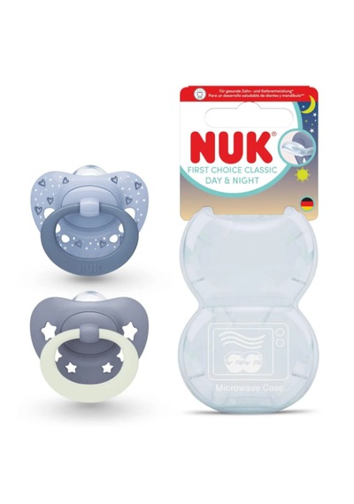 Nuk First Choice Gece-gündüz Emziği 6-18 Ay Mavi Açık Mavi