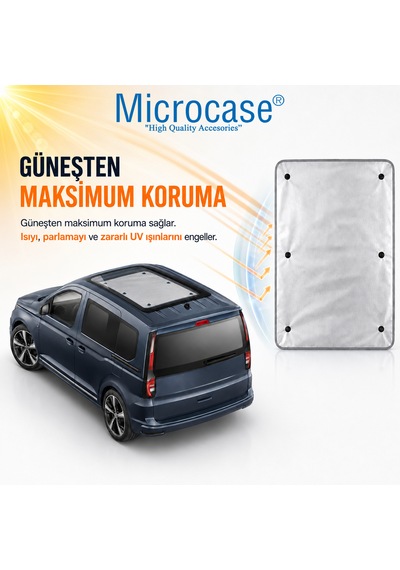 Microcase Volkswagen Caddy İle Uyumlu Vantuzlu Sunroof Güneşlik Koruyucu Al5631 Gri