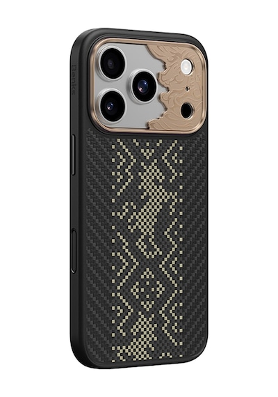 Apple iPhone Uyumlu 17 Pro Max Kılıf M-safe Şarj Özellikli Karbon Fiber Benks Knight Armorpro Kevlar Kapak Siyah