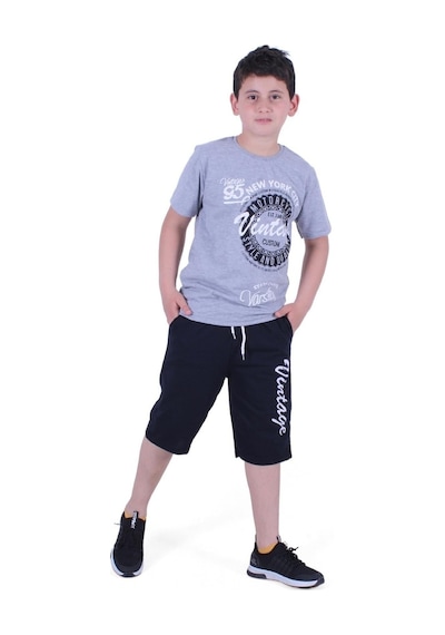 Fyk Kids Custom Yazı Baskılı Erkek Çocuk Yazlık Takım Çok Renkli
