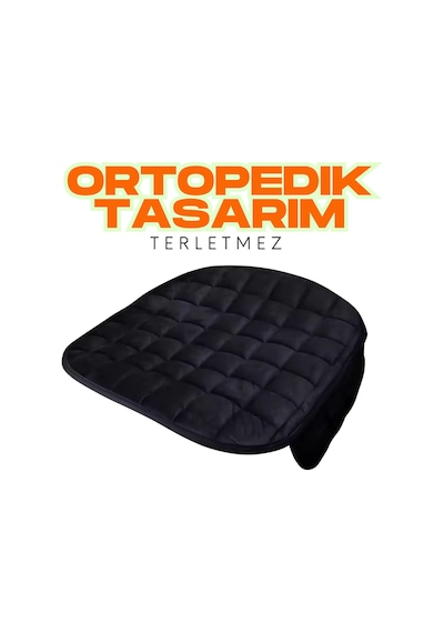 Siyah Kadife Yüzeyli Araba Oturak Minderi Kaymaz, Ön/arka Koltuklara Uyumlu