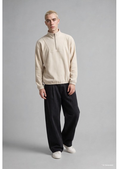 Defacto Yarım Fermuarlı Polar Sweatshirt E8632ax26wnbg721 Bej-bg721