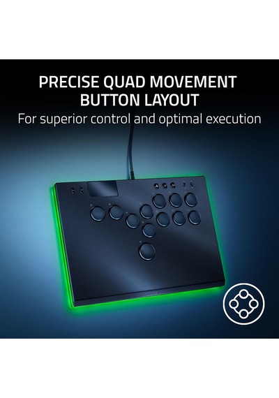 Kitsune - Ps5 Ve Pc İçin Optik Tüm Düğmeli Arcade Kontrol Cihazı 4 Hassas Hareket Tuşlu Düzen, Düz Doğrusal Optik Anahtarlar, İnce, Taşınabilir Gövde Siyah Diğer