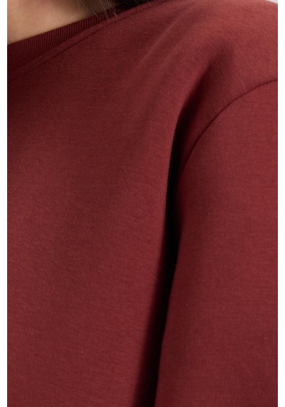 Tudors Kadın Oversize Geniş Kesim Pamuklu 3 İplik İçi Polarlı Basic Kiremit Bisiklet Yaka Sweatshirt-41557 Kiremit Tudors Kadın Oversize Geniş Kesim Pamuklu 3 İplik İçi Polarlı Basic Kiremit Bisiklet Yaka Sweatshirt-41557 Kiremit