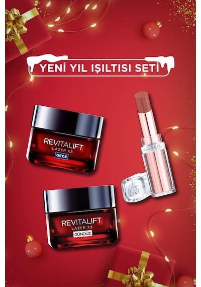 Yeni Yıl Essentials Bakım Seti Color Riche Shine Ruj&revitalift Lazer Gündüz+gece Kremi pktnewyearbkmset3-11024 112
