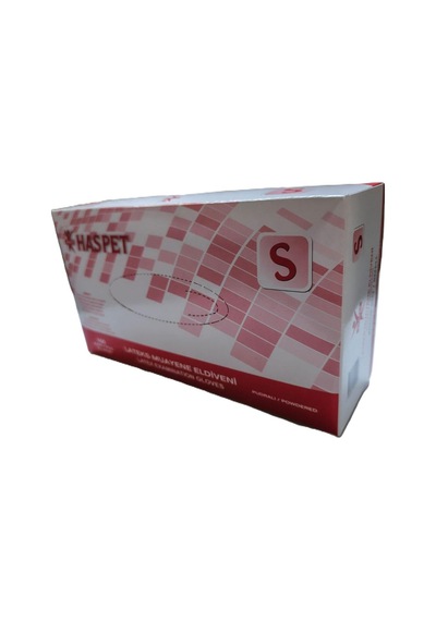 Haspet Pudralı Lateks Eldiven Small 100 Lü Beyaz
