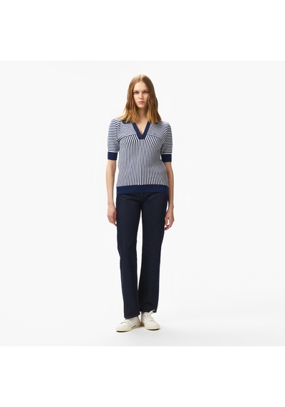 Nautica Kadın Lacivert Regular Fit Çizgili Triko Çizgili 55s101t Lacivert