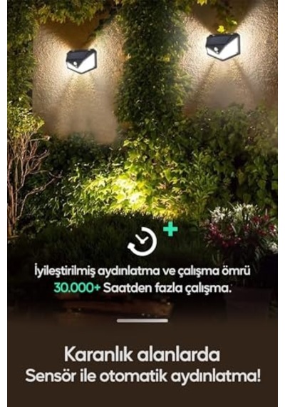 Harekete Sensörlü Solar Enerjili Işık Bahçe Işıklandırmak İçin Lamba Dış Mekan İçin Uygun Güneş Enerjili A