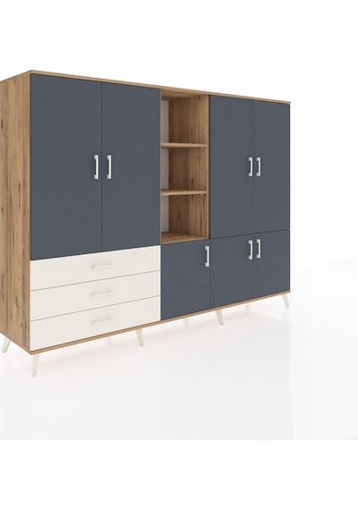 Hyperion Dolap 11 Raflı 3 Çekmeceli 7 Kapaklı 220x44x163 Çam-antr Çam-antrasit/aytaşı Hyperion Dolap 11 Raflı 3 Çekmeceli 7 Kapaklı 220x44x163 Çam-antr Çam-antrasit/aytaşı
