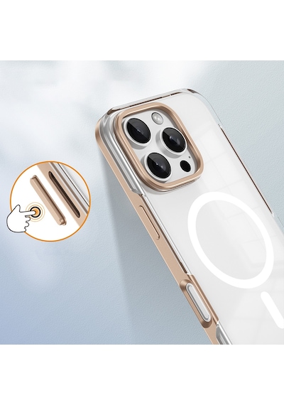 Zore İphone 16 Pro Uyumlu Magsafe Şarj Özellikli Çıkarılabilir Arka Yüzeyli Ogaa Polar Kapak Siyah