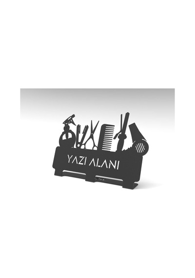 Kişiye Özel Hediyelik Kuaförler Ve Güzellik Salonlarına Özel Tasarımlı Metal Masaüstü Isimlik Siyah