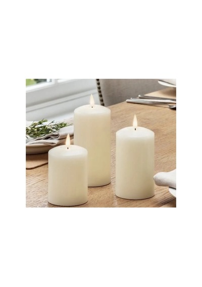 Silindir Mum 3'lü Set Ebat 5-7,5-12 Cm Çap 5,5 Cm