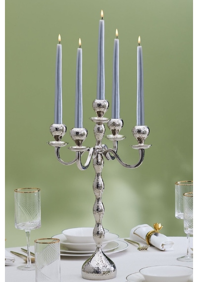 Karaca  Arlen 5'li Şamdan Silver 42x29 cm