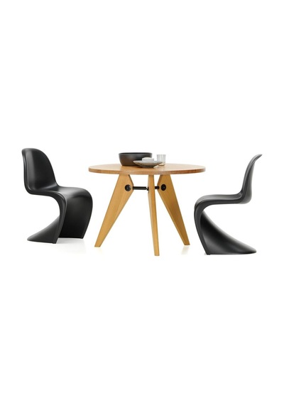 Vitra Panton Sandalye, Verner Panton Tasarımı, Modern Tek Parça Plastik Sandalye Siyah
