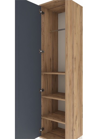 Hyperion Dolap 3 Raflı Tek Kapaklı Tek Askılı 44x44x195 Çam-antrasit Atlas Çam