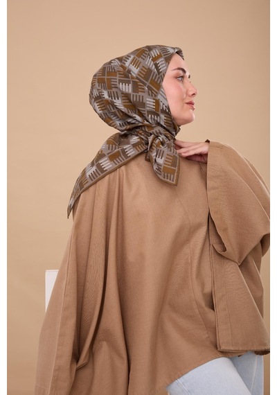 Silk Home Yaz Esintisi Eşarp 150001-03 Yeşil Gri, Kahverengi, Gümüş, Gri