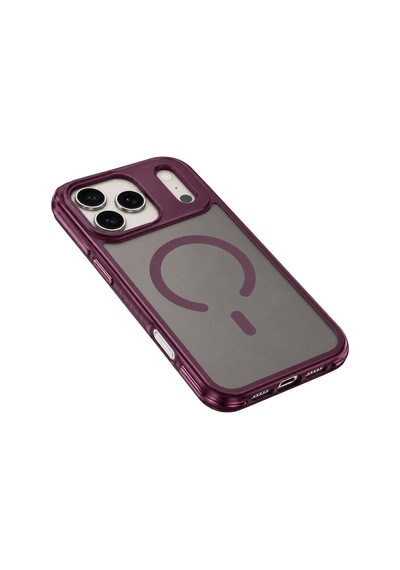 Buff Apple iPhone Uyumlu 18 Pro /17 Pro Magsafe Air Bumper Kılıf Dark Cherry Kiraz