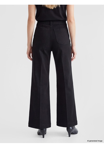 Lcw Jeans Siyah Yüksek Bel Culotte Kadın Jean Pantolon