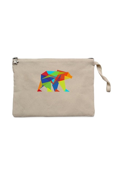 Bear Color Mozaik Krem Clutch Astarlı Cüzdan / El Çantası Krem