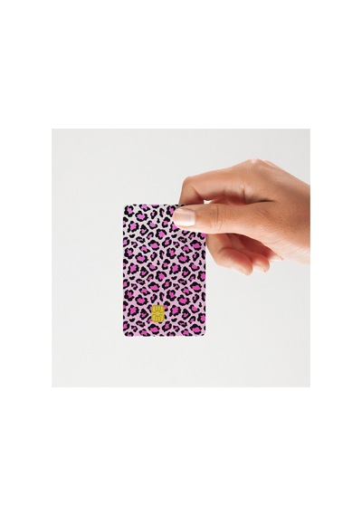 Aşko Kuşko Pembe Leopar Desen Yeni Seri Yüksek Kalite Kart Kaplama Sticker Suya Dayanıklı Standart